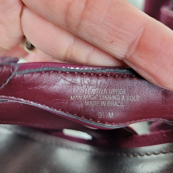 Gianni Bini burgundy suede strappy platform sandals cone heels boho festival 9.5 - Picture 9 of 9